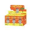 A box of Crybaby Vacation Mode On vinyl plush pendant blind boxes featuring various designs.