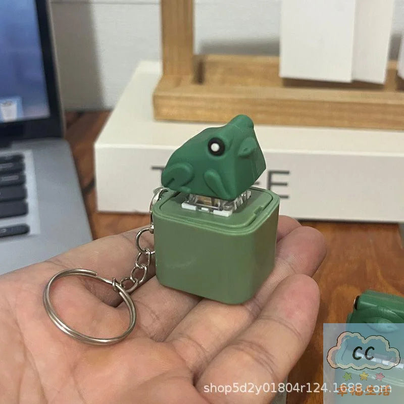 Frog Clicker Keychain with LED Light and Sound