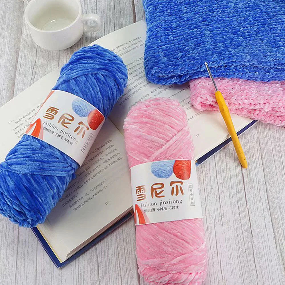 Velvet Chenille Yarn for Plush Crochet Projects