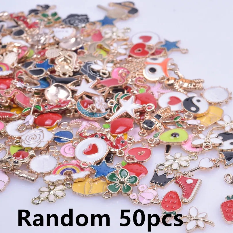 Assorted Enamel Flower Charms for Jewelry Making | Tulip, Rose & More