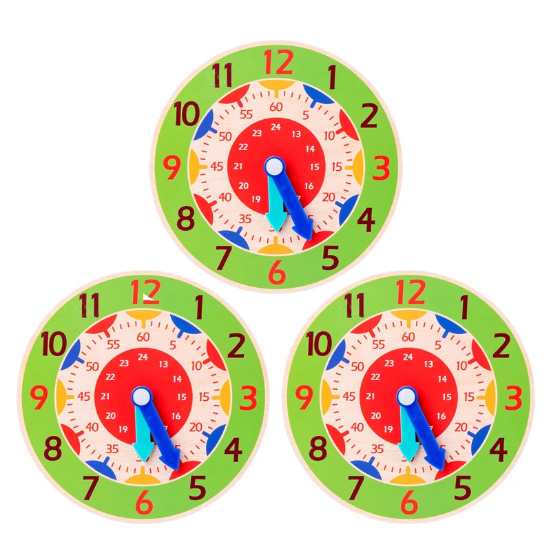 Wooden Montessori Clock Toy for Kids Learning Time