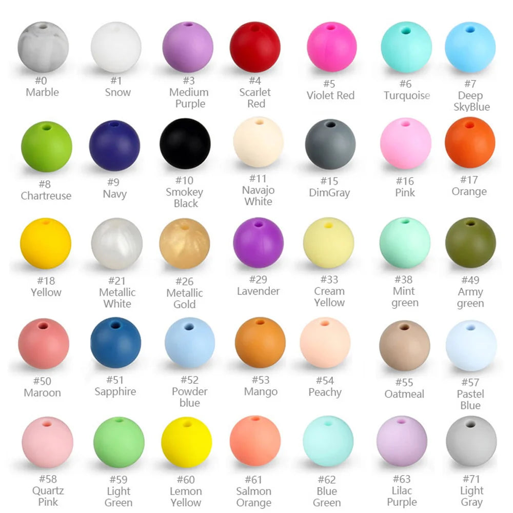 12mm Silicone Beads for DIY Jewelry Making & Crafts (20/50/100 Pack)