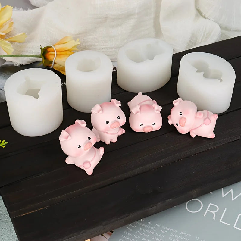 Cartoon Pig Silicone Mold Set for Crafting