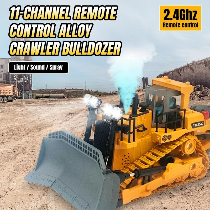 Remote Controlled Bulldozer with Working Shovel and Lights