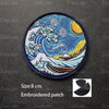 3D Embroidered Surfing Wave Patch with Octopus Design