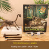 A box set of dinosaur excavation kits featuring a Brachiosaurus skeleton model and goggles.