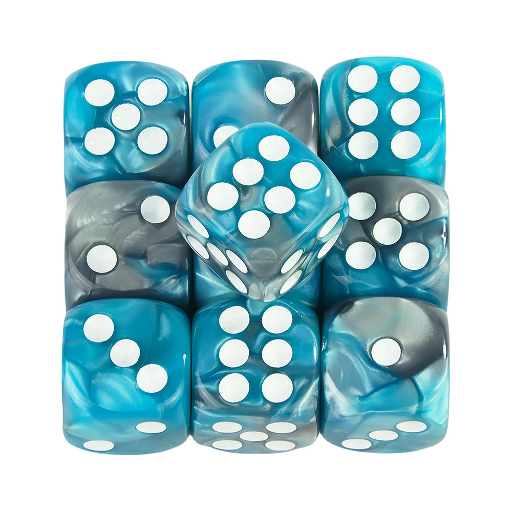 12mm Acrylic Dice Set – Mixed Colors, 10-Pack for Tabletop Gaming