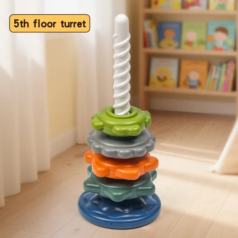 Rainbow Twist & Stack Nesting Rings Toy for Toddlers