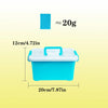 A light blue plastic container with a white lid and carving tools, measuring 12cm by 20cm.