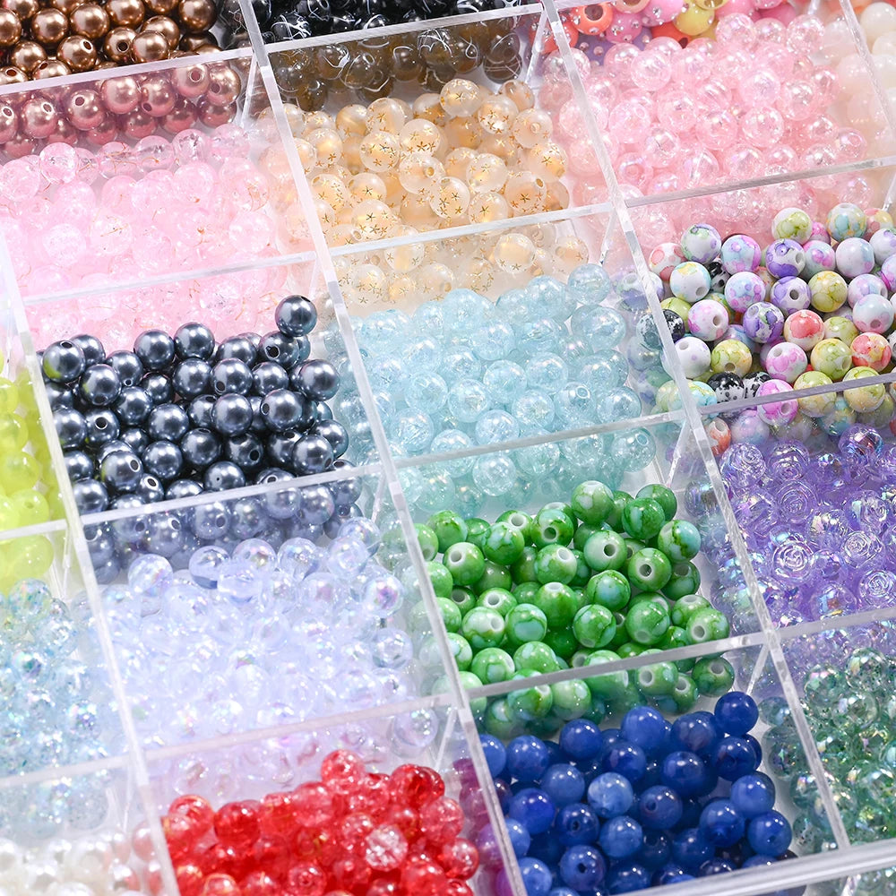 8mm Acrylic Beads Variety Pack for Jewelry Making