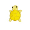 A small yellow plush toy shaped like a turtle for puppies.