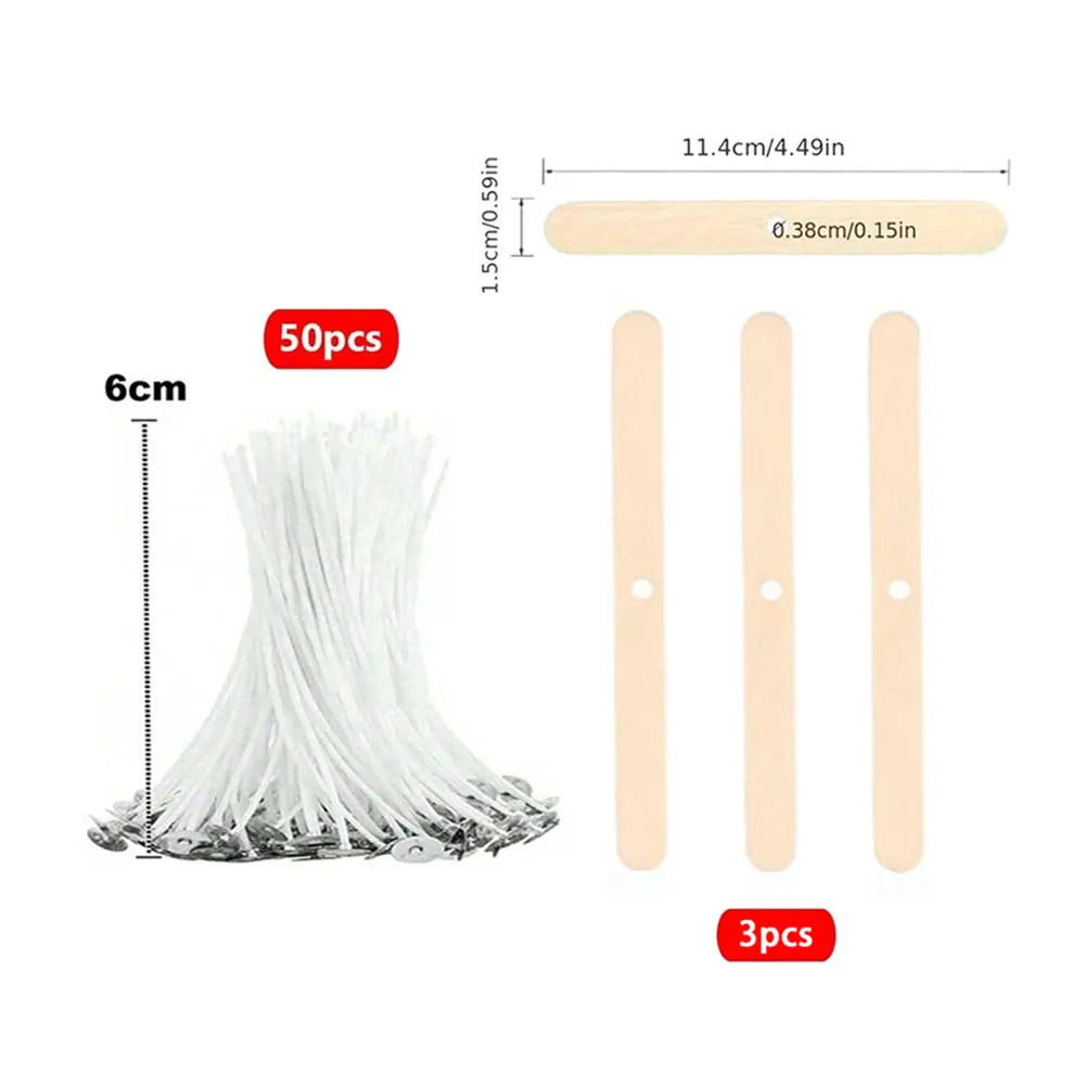 Cotton Candle Wicks Kit with Metal Stands (50-Piece)