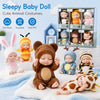 A collection of sleepy baby dolls dressed in cute animal costumes like a bunny and bear for pretend play