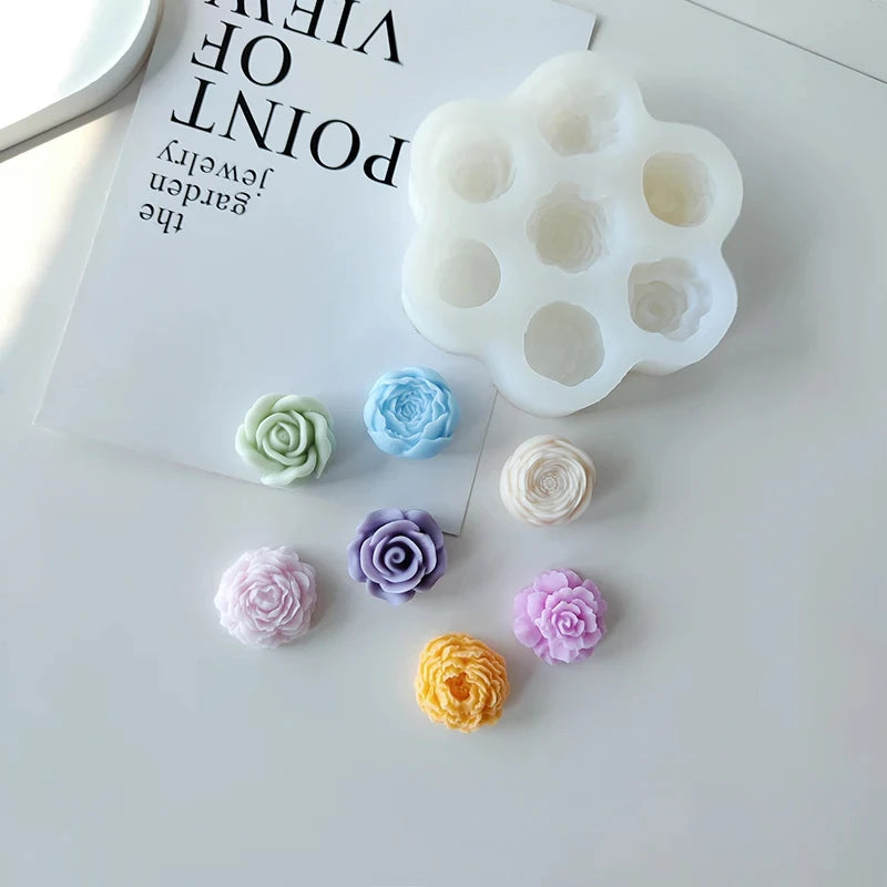 7-in-1 Flower Silicone Mold for Candles, Soap & Resin Crafts