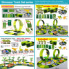 Dinosaur track set series includes various dinosaur cars and tracks for building a climbing course