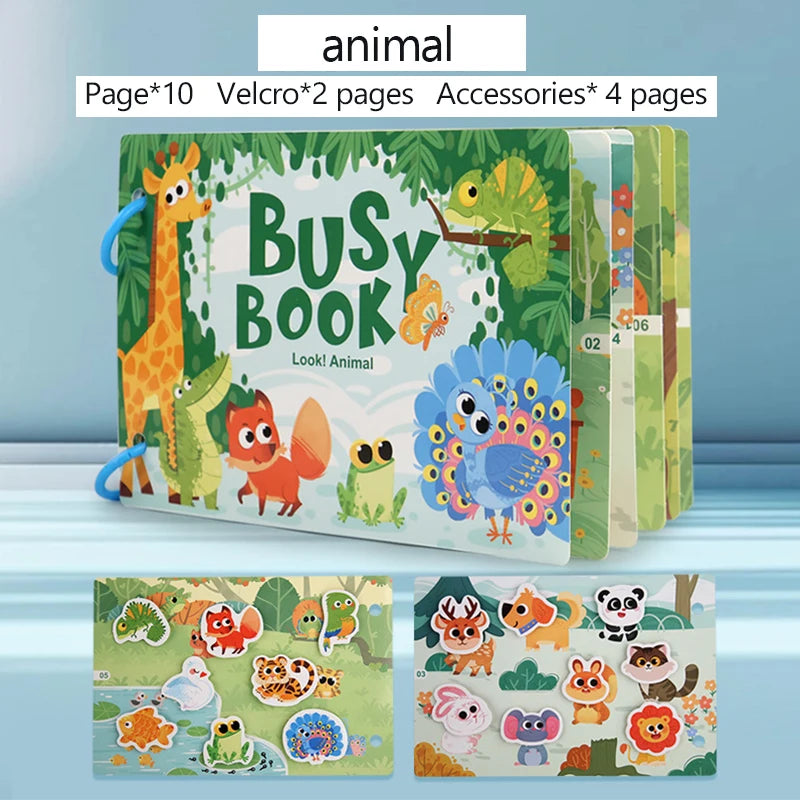 Montessori Toddler Busy Book with Matching Games