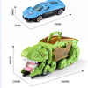 A blue and black die-cast T-Rex dinosaur toy with storage and inertia sliding features.