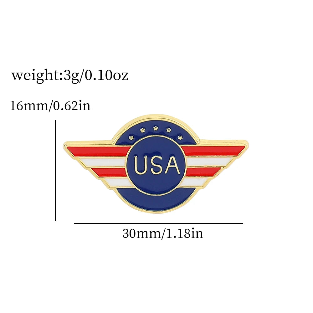 American Flag Cross Enamel Brooch Pin