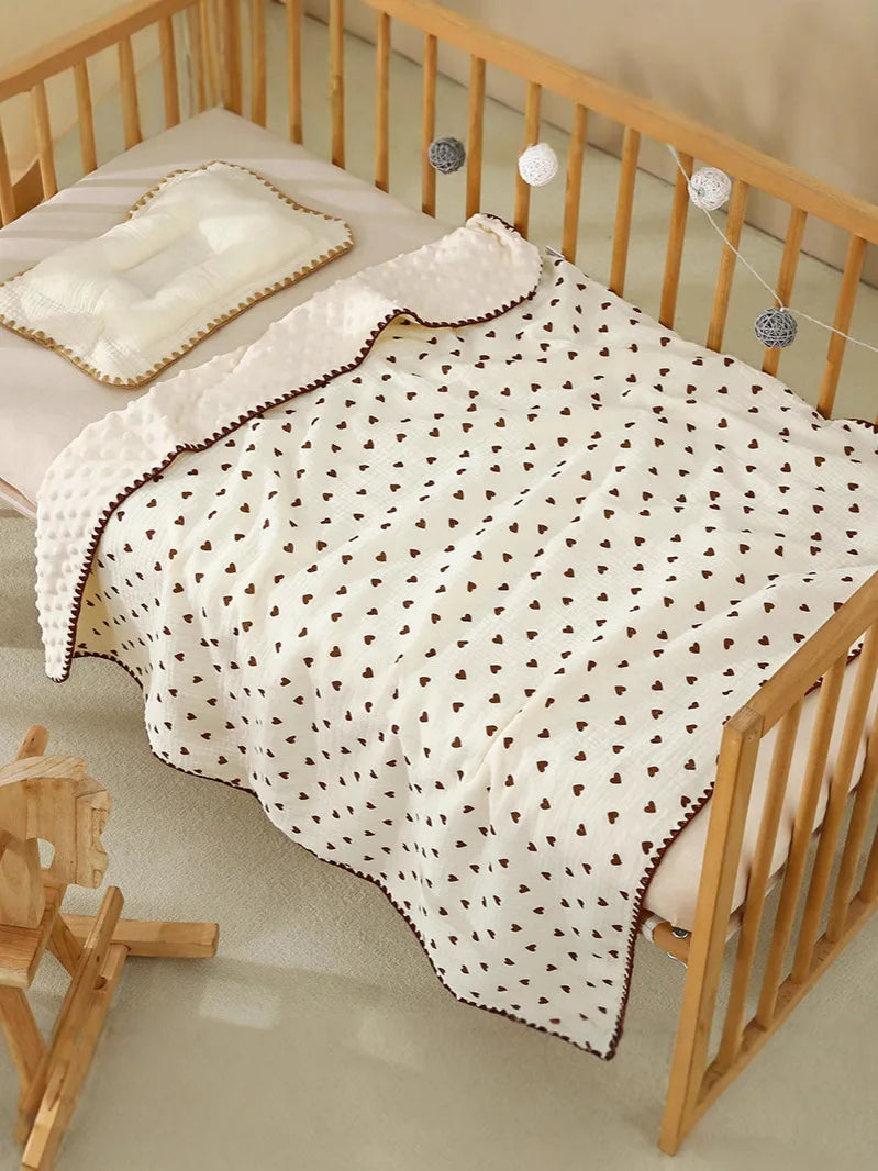 Baby Bear Print Cotton Gauze Swaddle Blanket