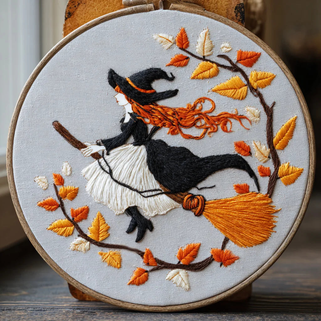 Fall Harvest Pumpkin Embroidery Kit for Adults