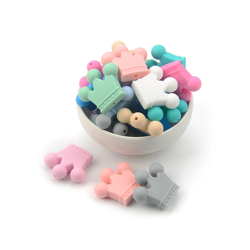 Crown Shaped Silicone Beads for DIY Jewelry & Teethers