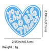 Light blue heart-shaped embroidered patch with the text You Can Do Big Things