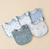 Soft Cotton Baby Bibs (5-Pack) with U-Shaped Catch-All Design