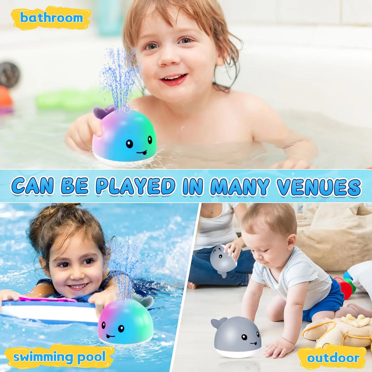 Interactive Whale Bath Toy with Lights and Water Spray