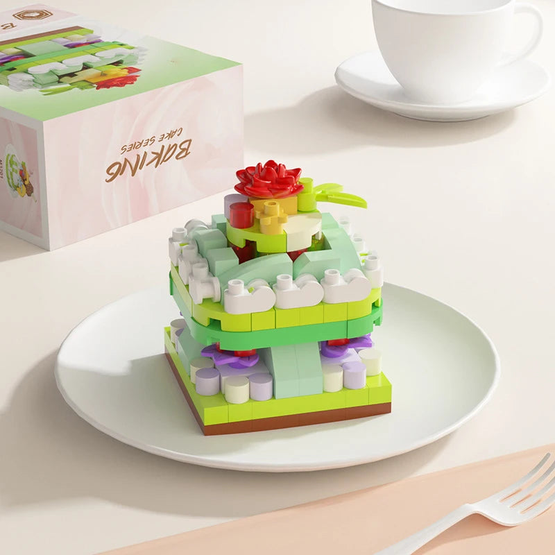 Cake-Shaped Building Block Set for Creative Home Décor