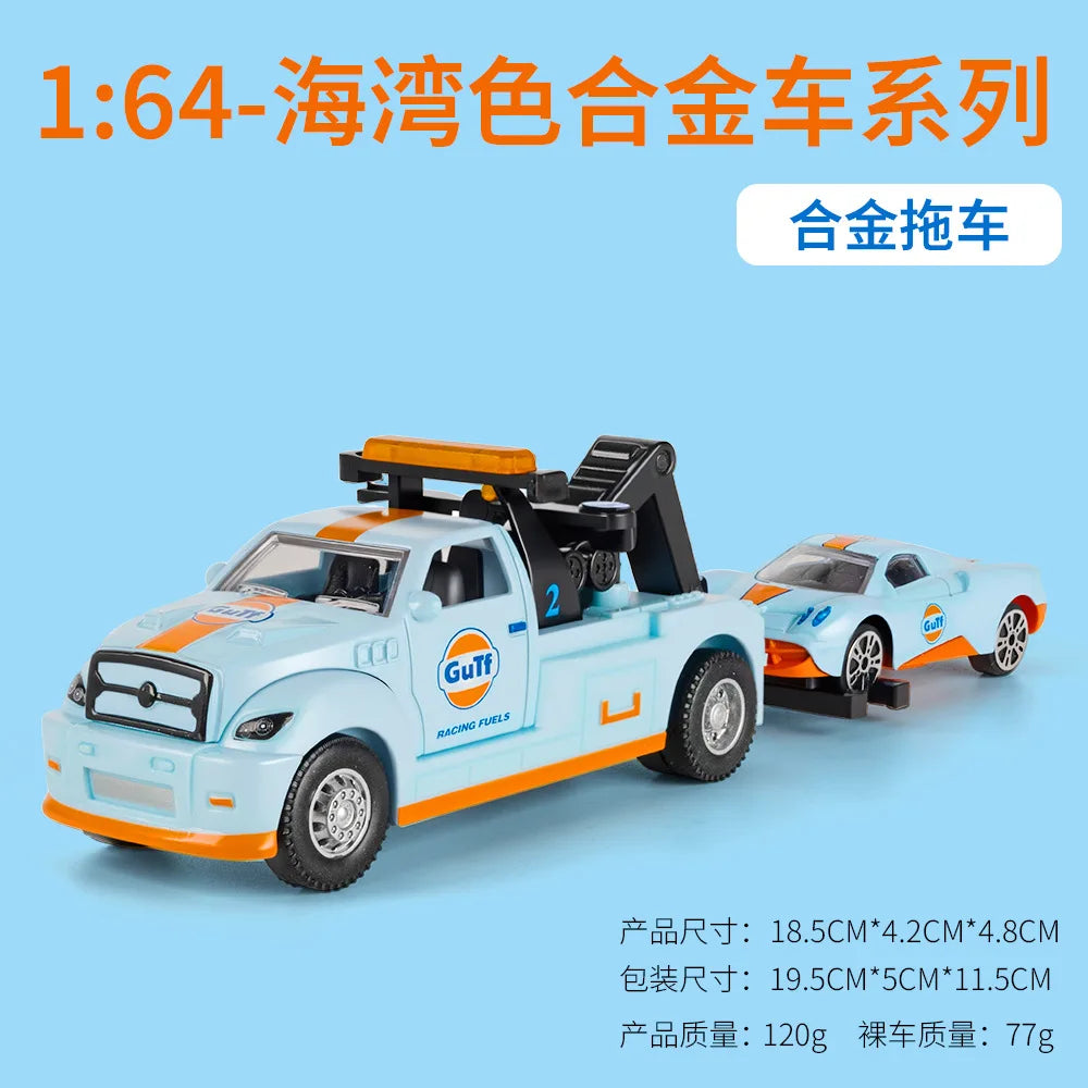1:64 Scale Die-Cast Trailer Truck with Container - Gulf Racing Edition