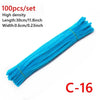 A bundle of bright blue chenille craft sticks labeled C-16, measuring 30cm long and 0.6cm wide.