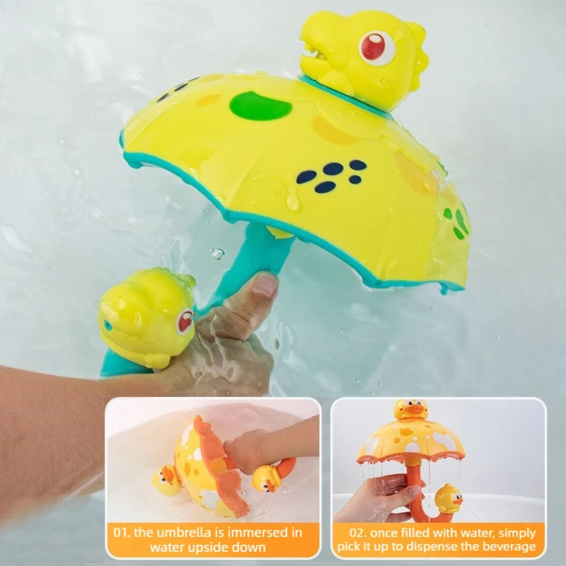 Rotating Water Umbrella Bath Toy for Toddlers – Duck & Dinosaur Sprinklers