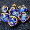 Handmade Resin D&D Dice Set – 7 Polyhedral Dice with Floral Design