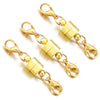 Gold-colored magnetic clasps for jewelry making featuring strong metal connectors.