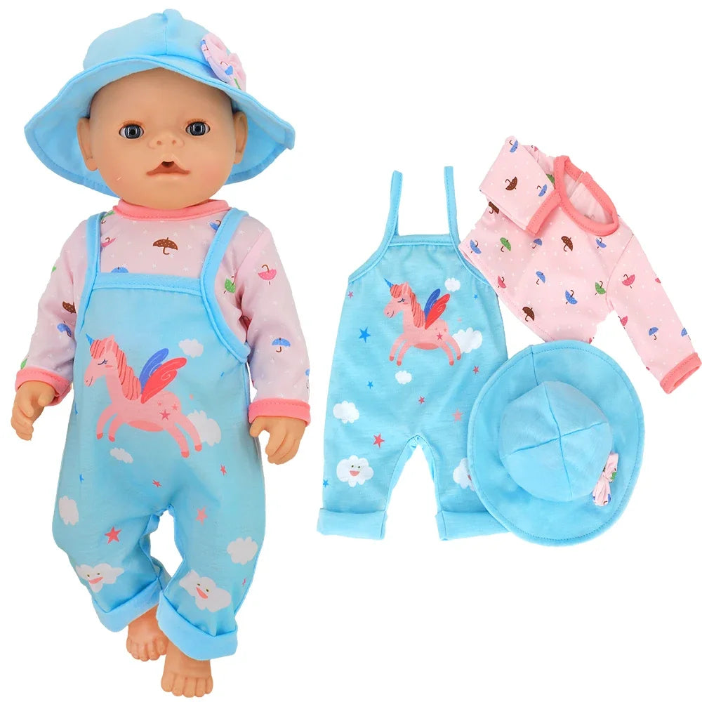 Doll Outfit Set with Hat for 17-43 cm Baby Dolls