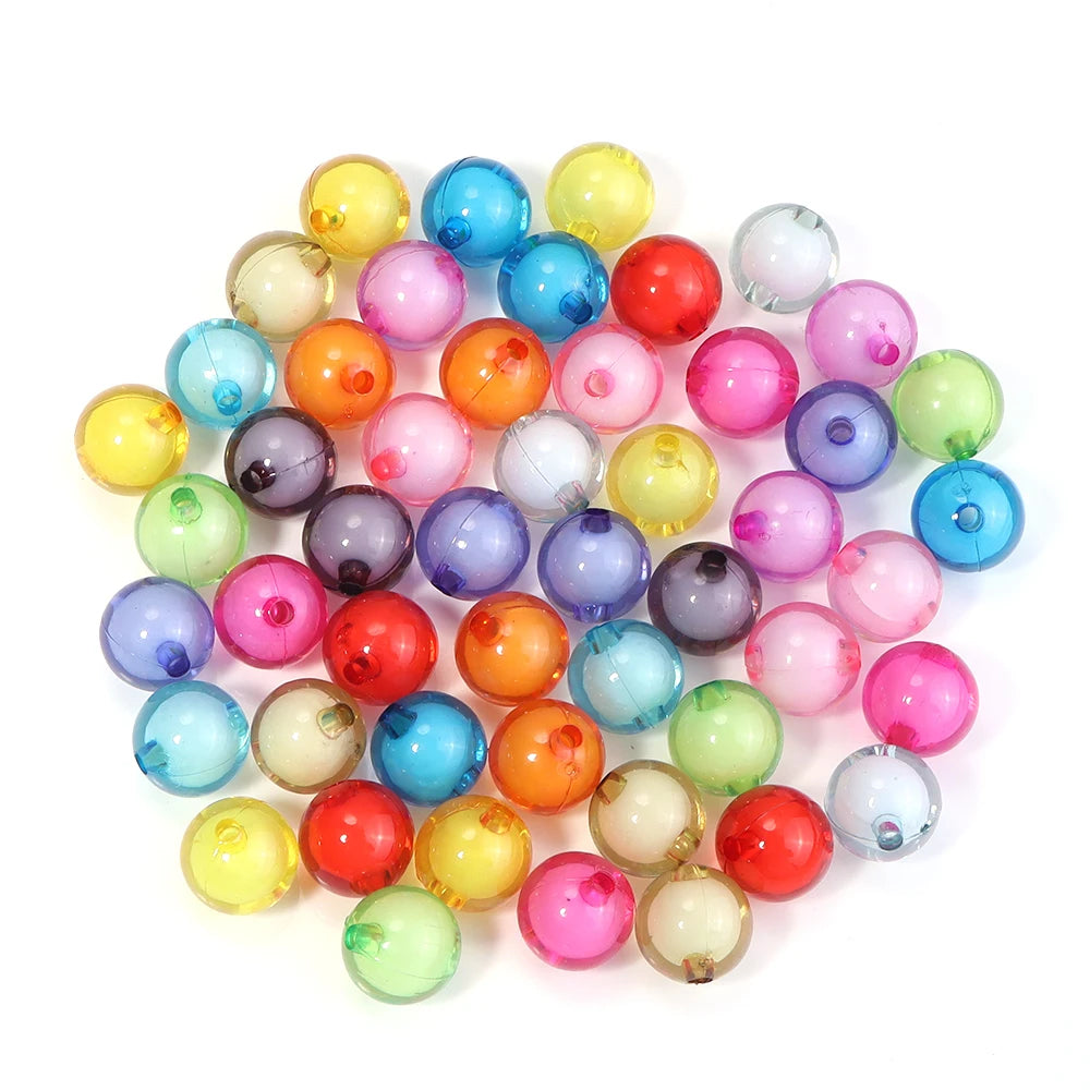 Colorful Round Acrylic Beads - Assorted Sizes for Jewelry Making