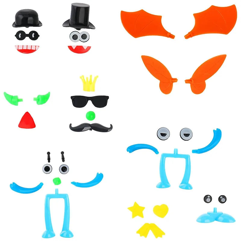 A set of orange and black creative play dough tools including various shapes like scoops, cutters, and molds.