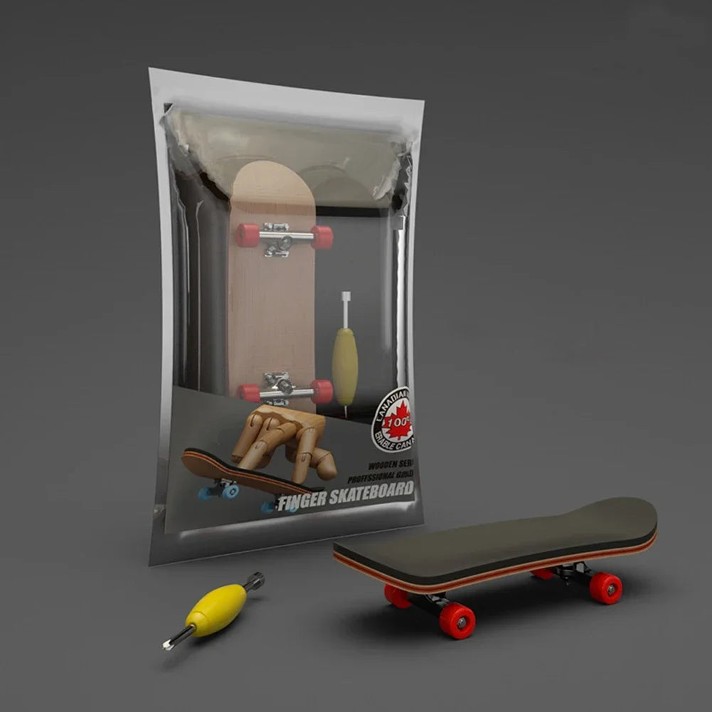 Wooden Finger Skateboard with Professional Trucks