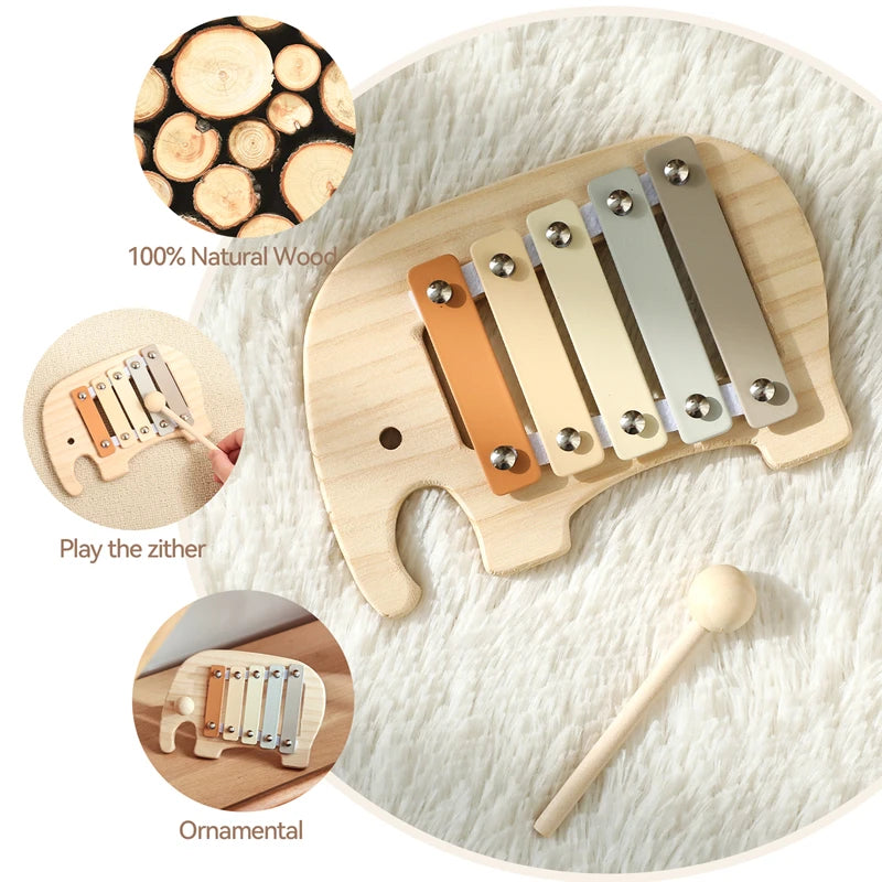 Cartoon Elephant Xylophone Musical Toy for Toddlers