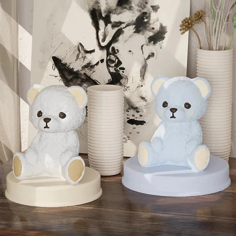3D Smiling Teddy Bear Silicone Mold for Candle, Soap & Resin Crafts
