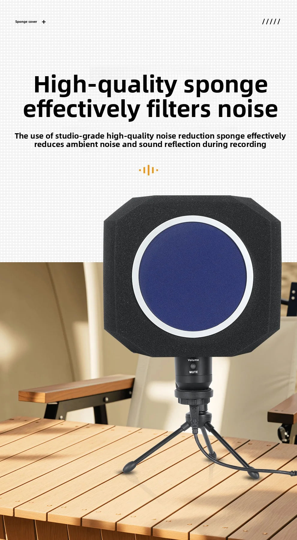 Studio Microphone Foam Isolation Shield with Pop Filter Windshield