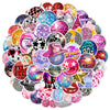 A colorful pack of disco girls graffiti stickers featuring various glitter and holographic designs.