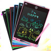 A pink 8.5-inch LCD writing tablet for kids with a stylus pen, shown in a stack of various colors.