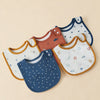 Soft Cotton Baby Bibs (5-Pack) with U-Shaped Catch-All Design