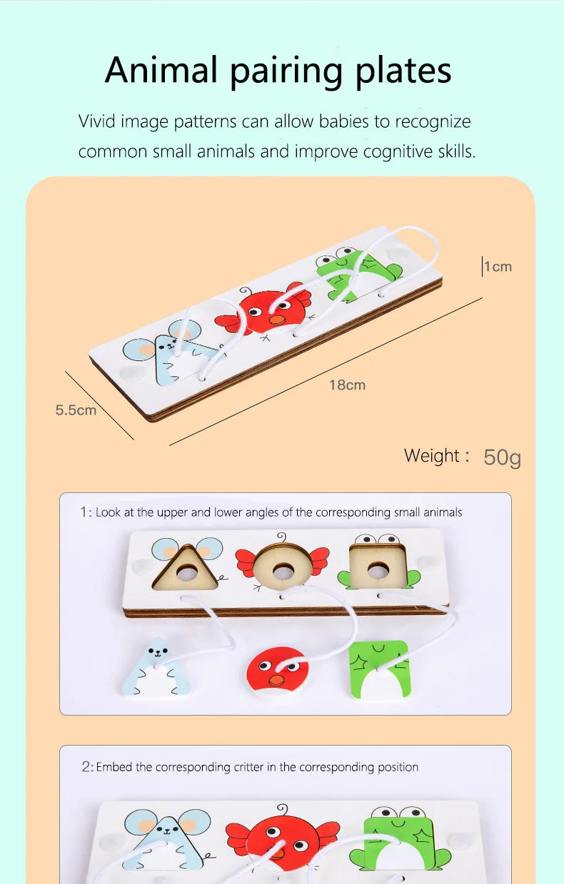 Montessori Wooden Busy Board for Toddlers