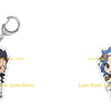 Chibi acrylic keychain of a male character from Fairy Tail with spiky black hair and white clothing.