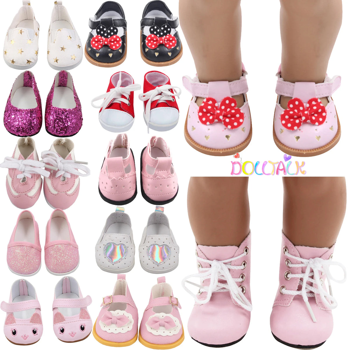 Handmade Doll Shoes for 18-Inch and 43cm Dolls
