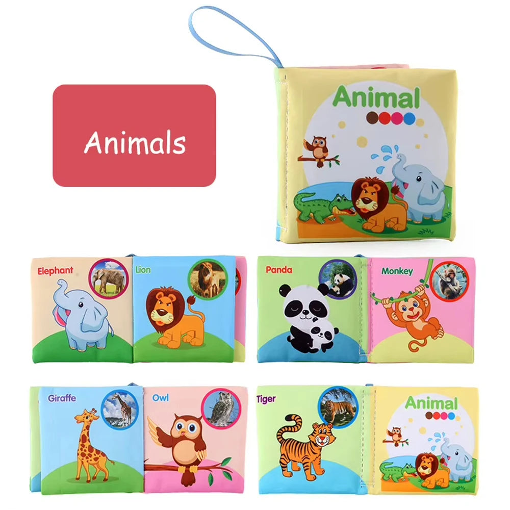 Soft Sensory Cloth Books for Babies with Teething Rings