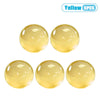 Five yellow silicone stress relief balls for massage and relaxation