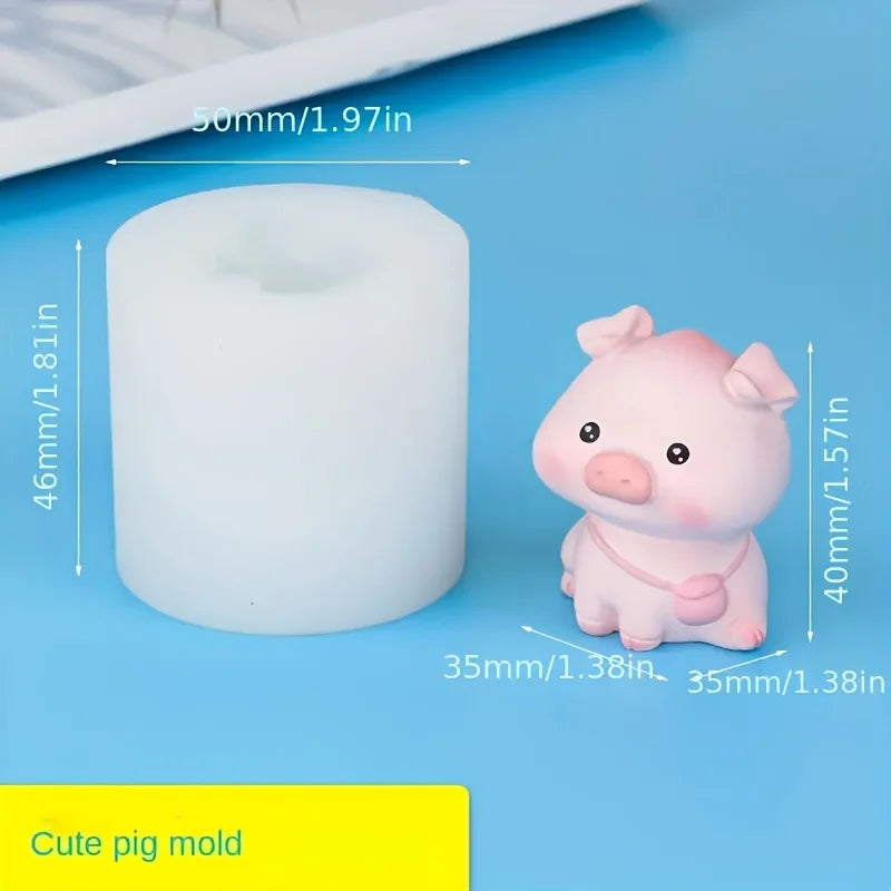 Cartoon Pig Silicone Mold Set for Crafting